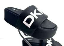 DKNY Black Vasi Platform Slide Sandals Shoes Size 9.5