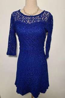 Brixon ivy blue lace dress size small