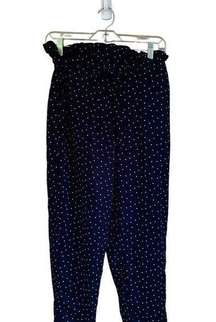 Love fire size medium womens black and white polka dot high wasted ruffled pants