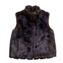 Gallery Women Vest Brown Faux Fur Pockets Vest Coat Size Medium