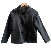 Front Row Shop Black Sheen Pom Snap Blazer Jacket XS