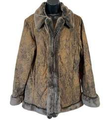 Dennis Basso Faux Fur Collar Lined Winter Jacket