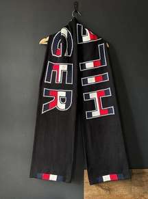 Tommy Hilfiger SPELLOUT Cotton Winter Scarf Black