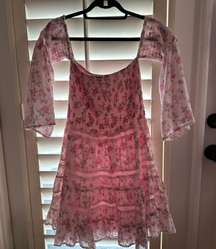 Romantic Floral Pink Dress from Boutique