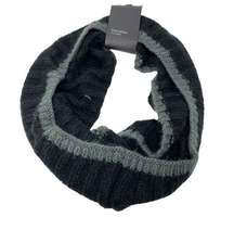 Free Press Womens One Size Black Gray Infinity Scarf Knitted Casual NEW