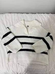 Striped Quarter Zip Sweater