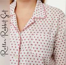 NWT Pink Hearts Collared Full Pajama Set