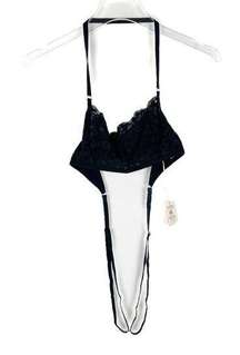 NWT We are HAH x Free People Don't Cross Me Halter Bra Noir Black Size Small S