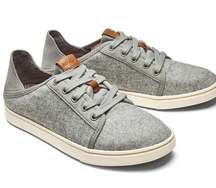 Olukai Pehuea Li Hulu Grey Wool Sneakers