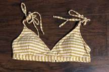 Rip Curl Triangle Bikini Set Yellow and White Striped size Small