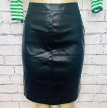 Cupcakes And Cashmere Womens Black Zip Faux Leather Pencil Skirt Size 10 New