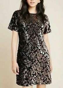 NWOT Anthropologie  Andi Sequined Tee Dress