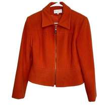 CASUAL CORNER & CO Orange Wool Blend Zippered Jacket