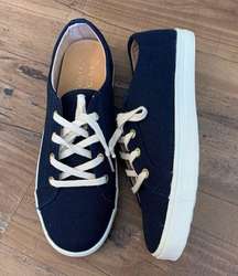 Wren + Glory X  Jack Rogers Blue Canvas Sneakers Shoes Size 7.5