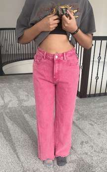 Pink Straight Leg Jeans