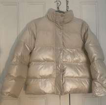 x Target white cream puffer jacket