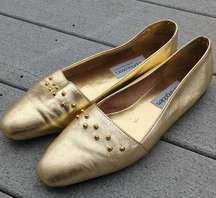 Bloomingdales Gold Studded Toe Loafer