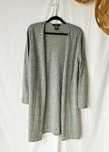 Love Ryan Los Angeles Soft and Cozy Long Line Open Front Cardigan Gray Size L