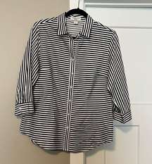 Black and White Striped Blouse