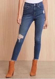 Good American Good Legs Crop Fray Hem Jean in Blue521- Size 28 (6)