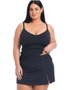 Bleu Rod Beattie Plus Size Tummy Control Swim Skirt Black Size 22W NWT