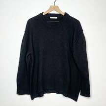 Pull&Bear Sweater Women's Size Medium Black Soft Knit Long Sleeve Pullover