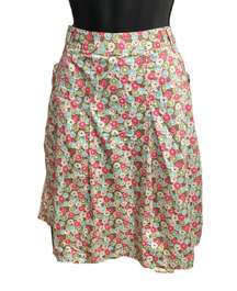 Petite Women’s Skirt Pink Green Brown & White Size 2P