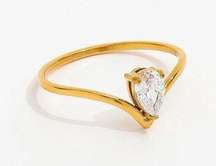 Size 6 Stainless Steel Ring 18k Gold PVD 