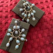 Vintage Blue Stone Stainless Steel Earrings.