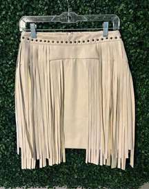 Blue B Collection Boutique High Rise Western Faux Leather Skirt Sz Medium Tassel