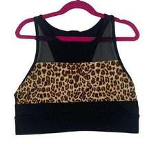 Zyia Active womens medium sports bra cheetah animal mesh workout gym lulu athlet