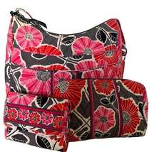 VERA BRADLEY Quilted Floral Bundle set of 3 Crossbody, Wallet, & Cosmetic Case