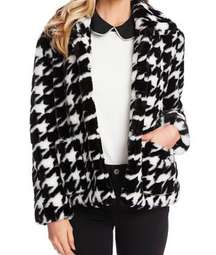 NWT  faux Fur Houndstooth Coat