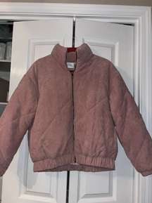 Lush Pink Puffer Corduroy Jacket