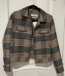 Plaid Cropped Shacket Jacket