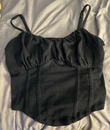 plain Black, Spaghetti Strap Crop