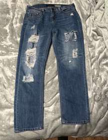 distressed boyfriend jeans