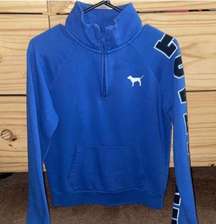 Victoria's Secret VS Pink Dark Blue Half Zip Up Sweater