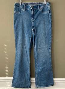 Aerie Light Wash Elastic Waist Flare Leg Jeans - Large