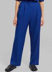 NWT The Frankie Shop Bea Fluid Stripe Suit Pants in Deep Blue small