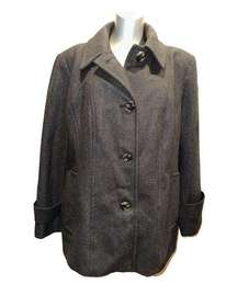 LONDON FOG Wool Blend Pea Coat Size XXL