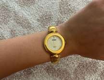 Gold Quartz Vintage Diamond Cuff Watch