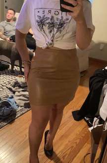 Faux Leather Tan Skirt 