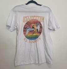 Led Zeppelin USA 1975 Concert Tour white t shirt size medium