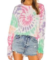 N:Philanthropy Kojak Twist Swirl Tie Dye Pullover Crew Neck Sweatshirt Pink S