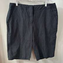 NWOT  Linen Shorts Stripped Bermuda Shorts Size 12