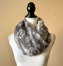 ALEXANDER MCQUEEN | Silk Skull Print Large Square Sheer Scarf