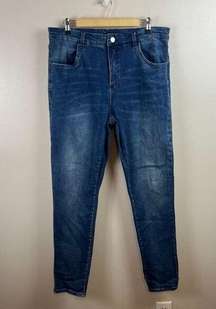 Universal Standard Seine High Rise Skinny Jeans Size 16 Dark Wash Stretch Blue