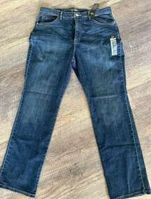 NWT LEE Women's Jeans relaxed fit straight leg High Rise slimming Sz 16 Medium