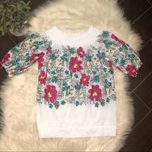 Studio West apparel white off the shoulder embroidery blouse sz large